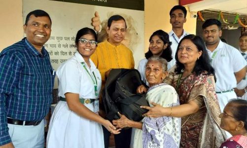 DPS Bokaro students bring Diwali cheer and happiness to the Old Age Care home inmates